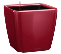 LECHUZA® Lechuza Pflanzgefäße & Töpfe|Lechuza Tischgefäße - QUADRO LS, All-in-One-Set Dunkelrot