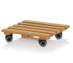 LECHUZA® Lechuza Pflanzgefäße & Töpfe|Blumentöpfe & Übertöpfe - Rolluntersetzer Natural Wood, quadratisch Hellbraun