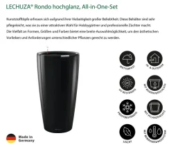 LECHUZA® Lechuza Pflanzgefäße & Töpfe|Blumentöpfe & Übertöpfe > Rondo hochglanz All-in-One-Set, , 15749