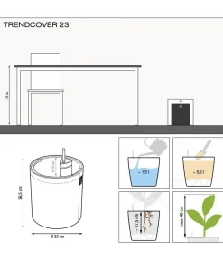 LECHUZA® TRENDCOVER Lederoptik, All-in-One Set Anthrazit Sale