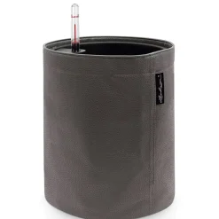 LECHUZA® Lechuza Pflanzgefäße & Töpfe|Blumentöpfe & Übertöpfe - TRENDCOVER Lederoptik, All-in-One Set Anthrazit