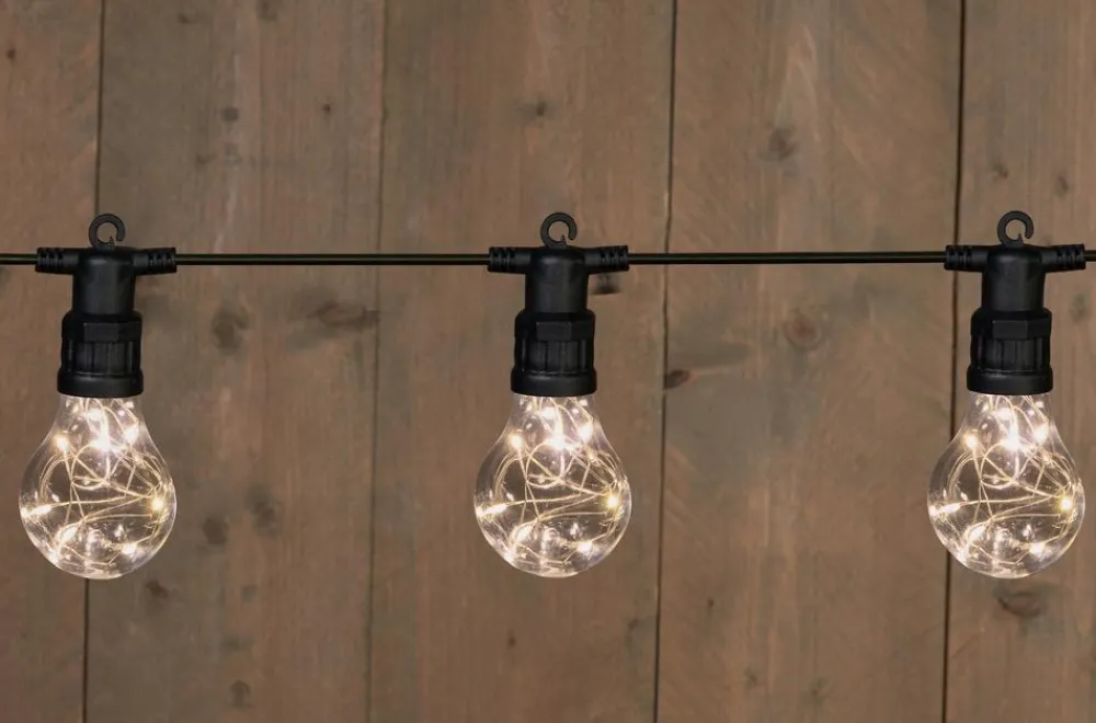 Anna´s Collection LED-Partylichterkette, weiß/gold, 10 LEDs Sale