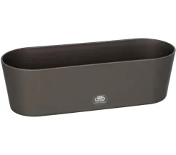 LENI Blumenampeln & -Schalen - Kunststoff-Jardiniere Flori, oval, ca. B36/H11/T14 cm Dunkelgrau