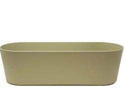 LENI Blumenampeln & -Schalen - Kunststoff-Jardiniere Flori, oval, ca. B36/H11/T14 cm Schilfgrün