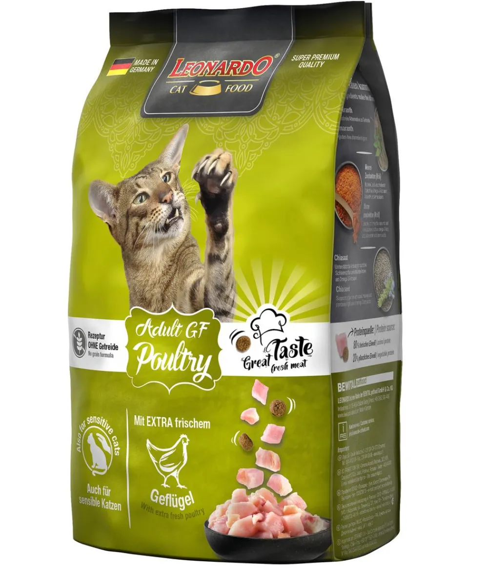 Leonardo Cat Food Trockenfutter Katze - Leonardo Trockenfutter für Katzen Adult Getreidefrei Poultry, Geflügel