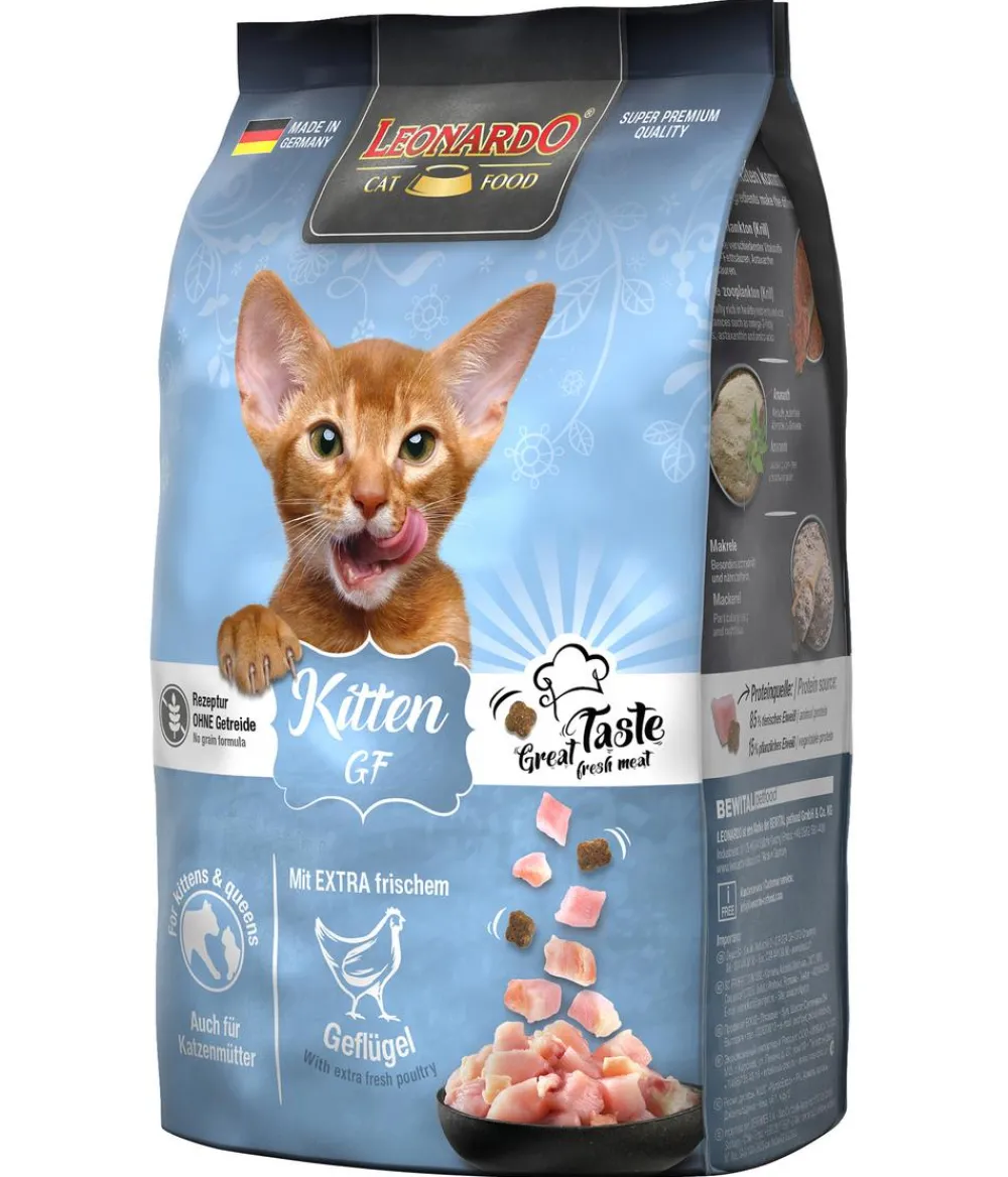 Leonardo Cat Food Leonardo Trockenfutter für Katzen Kitten Getreidefrei, Geflügel Discount