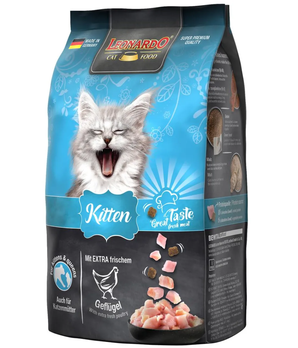 Leonardo Cat Food Leonardo Trockenfutter für Katzen Kitten, Geflügel Outlet