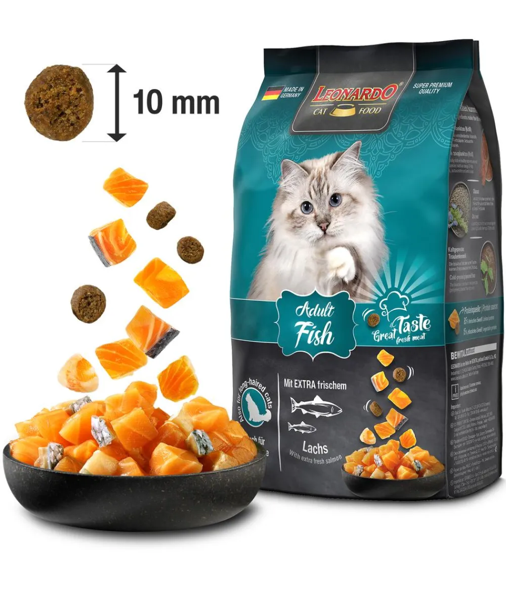Leonardo Cat Food Leonardo Trockenfutter für Katzen Adult Fish, Lachs Outlet