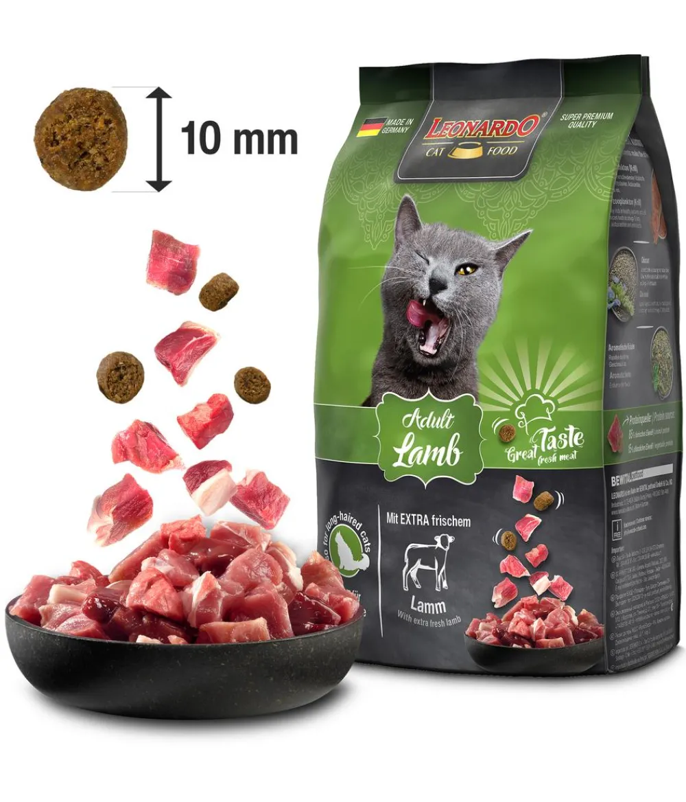 Leonardo Cat Food Trockenfutter Katze - Leonardo Trockenfutter für Katzen Adult Lamb, Lamm
