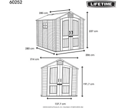 LIFETIME Gartenhäuser & Gerätehäuser > Gerätehaus Phoenix, ca. B214/H227/T285 cm
