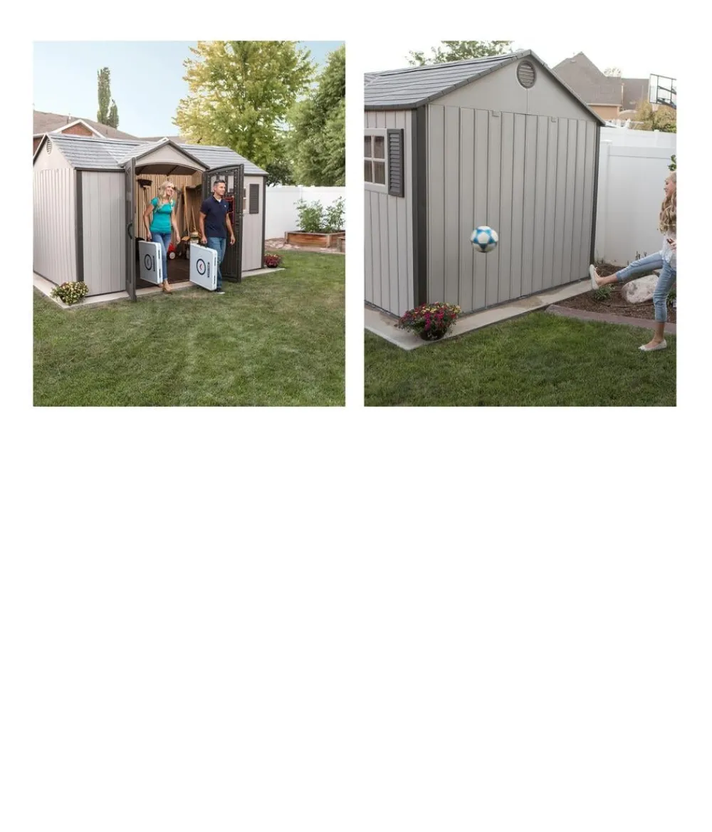 LIFETIME Gerätehaus Texas, ca. B381/H243,84/T243,84 cm Hellgrau Outlet