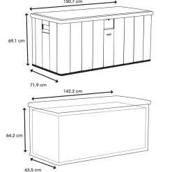 LIFETIME Aufbewahrungsboxen - Kissenbox Harmony, 570 l Hellgrau