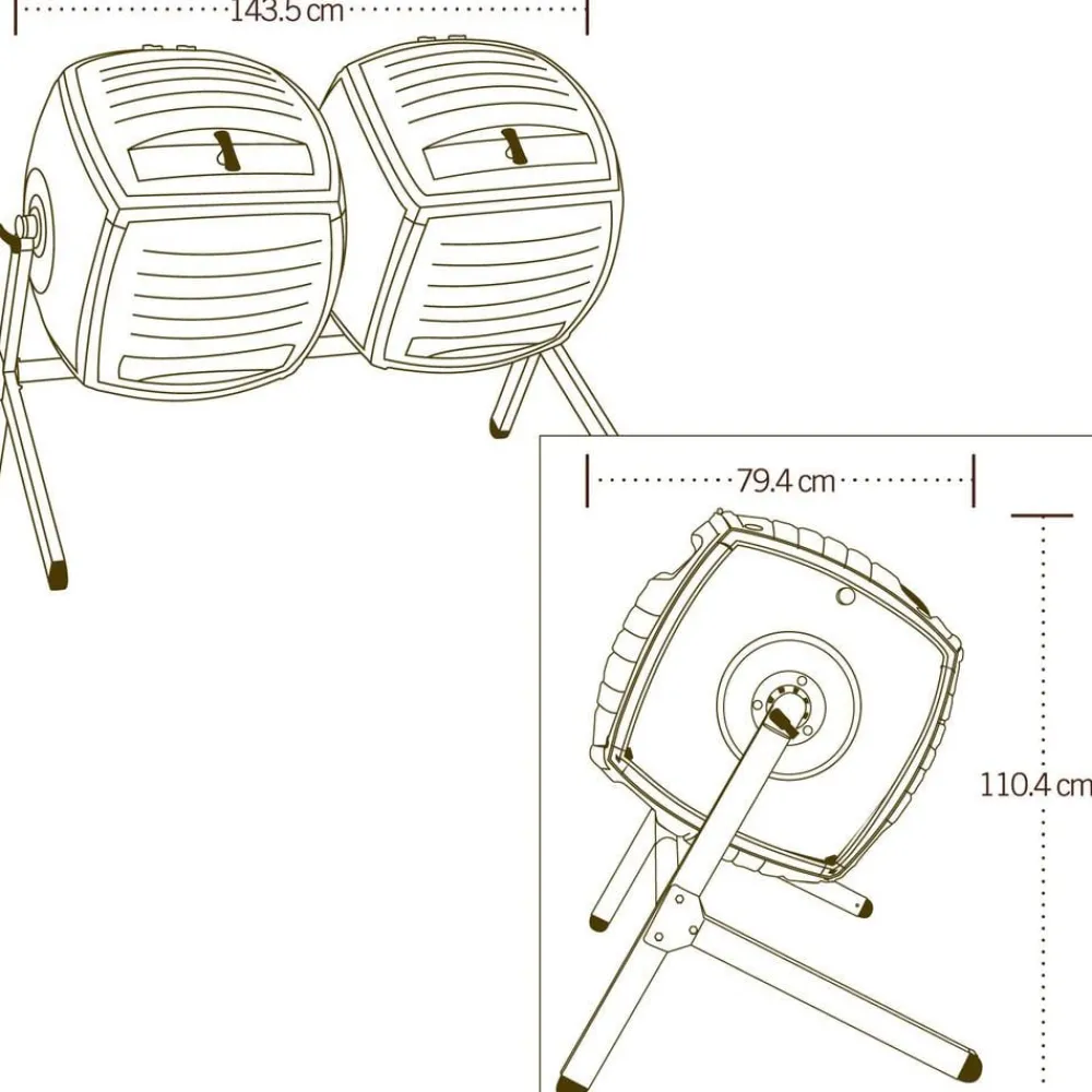 LIFETIME Komposter Zwilling Schwarz Discount