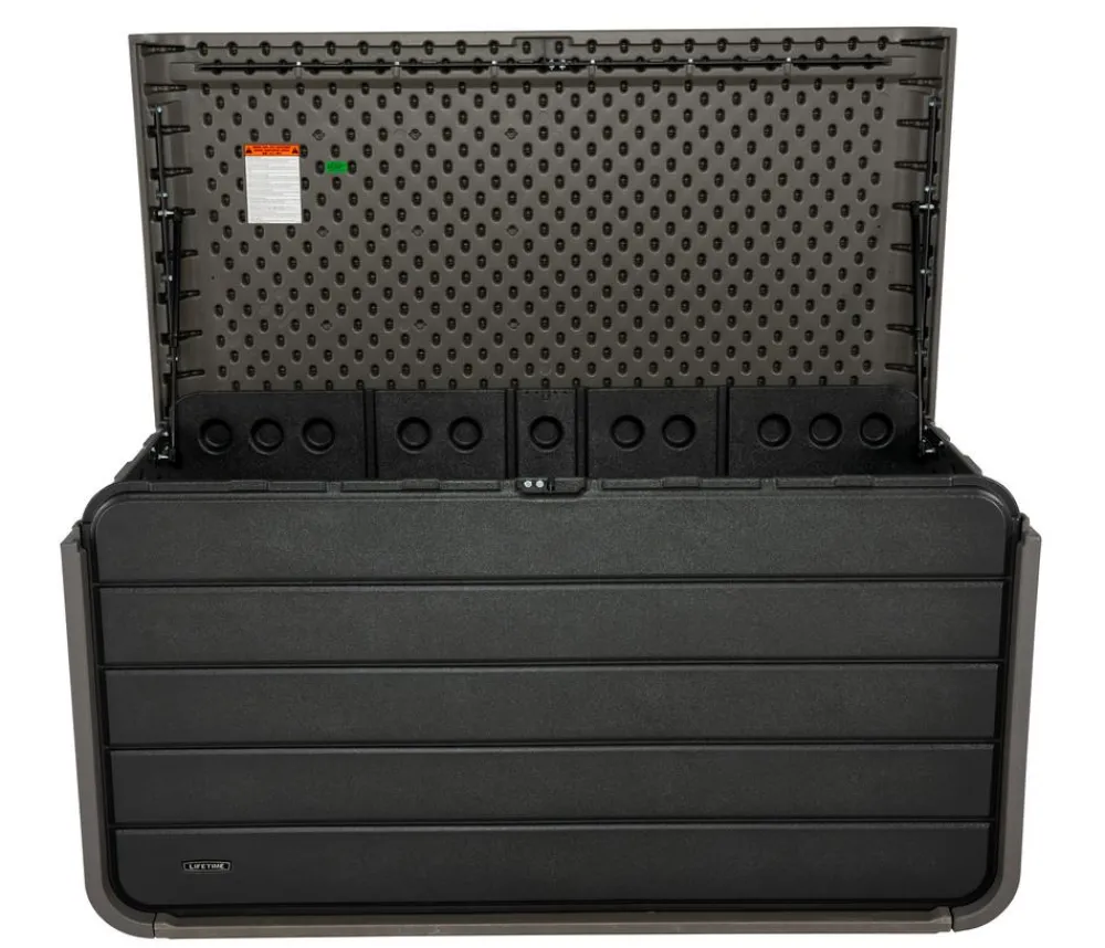 LIFETIME Kunststoff Gartenbox Space XL, 625 Liter, ca. B146,7/H77,2/T72,4 cm Grau Online