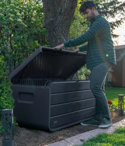 LIFETIME Kunststoff-Gartenbox Space L, 515 Liter, ca. B147,1/H64,5/T72 cm Anthrazit Outlet