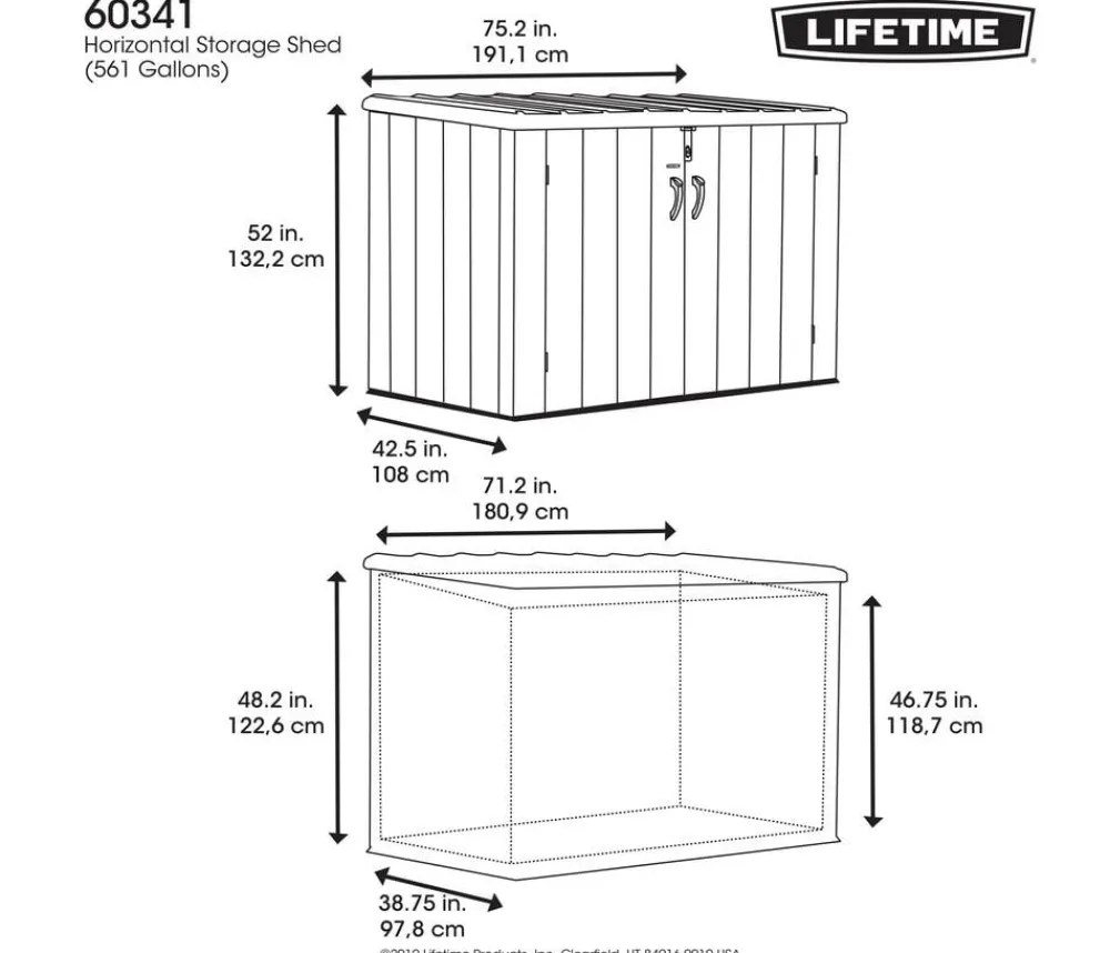 LIFETIME Mülltonnenboxen > Kunststoff-Mülltonnenbox, ca. B191/H132/T108 cm