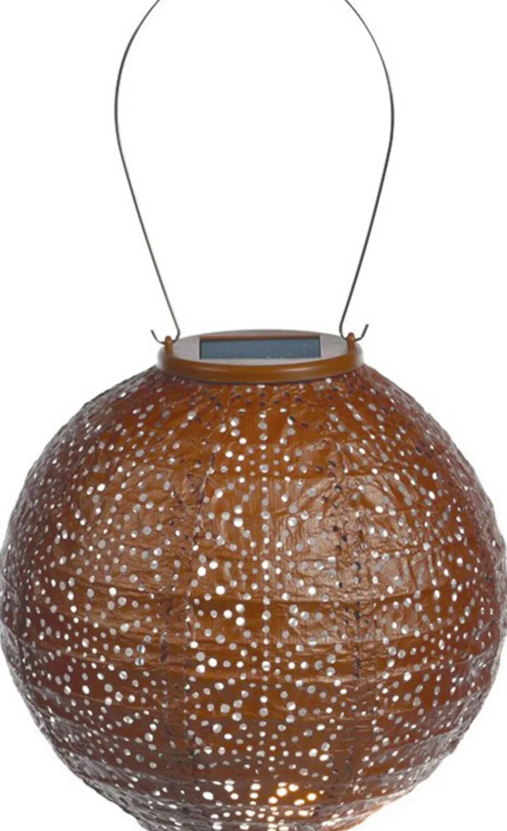 Lumiz Solarleuchten - Solar-Lampion Round Sashiko Copper, ca. Ø20/H18 cm
