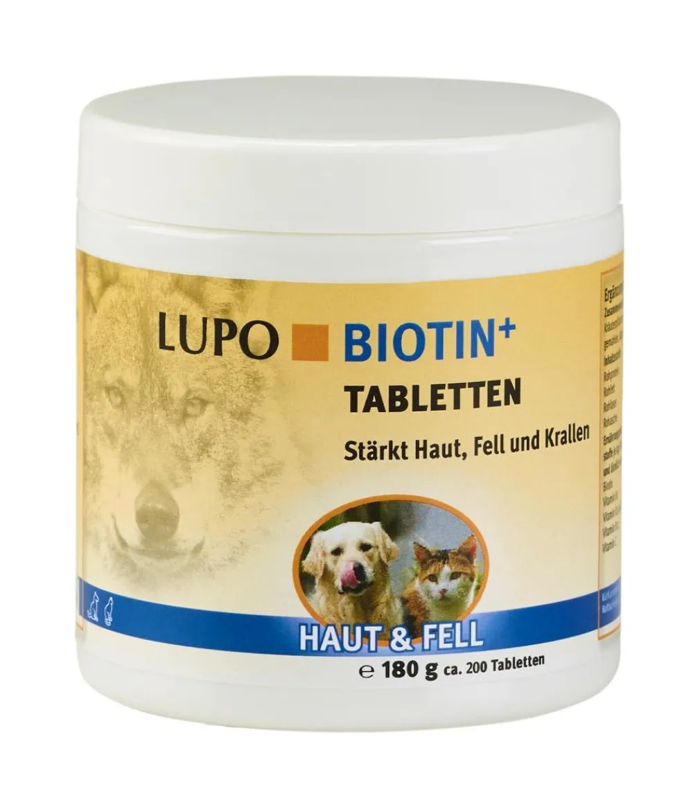 LUPOSAN Nahrungsergänzung Für Tiere|Nahrungsergänzung Hund - Ergänzungsfutter für Hunde & Katzen LUPO Biotin+ Tabletten