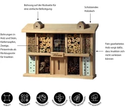 LUXUS-INSEKTENHOTELS Insektenhotel Landsitz Superior, ca. B47/H34/T12,5 cm Braun Outlet
