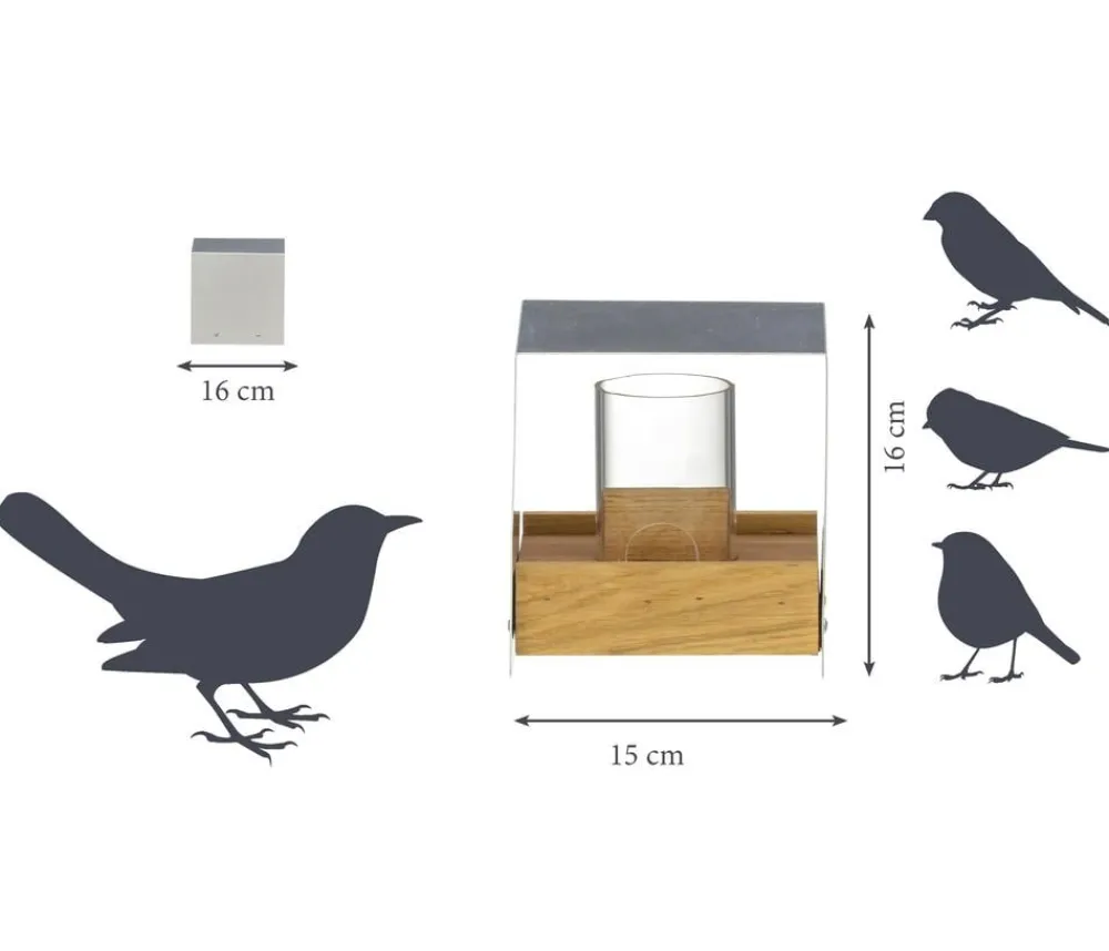 LUXUS-VOGELHAUS Vogelhäuser & Futterspender - Futterhaus Bauhaus II, /, ca. B15/H16/T15 cm