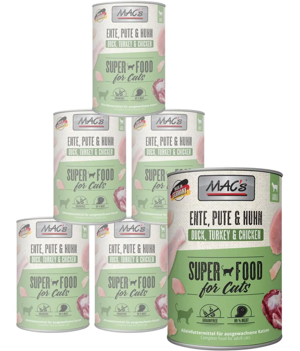 MAC's® Nassfutter Katze > MAC's CAT Nassfutter für Katzen Fleischmenü, 6 x 400 g