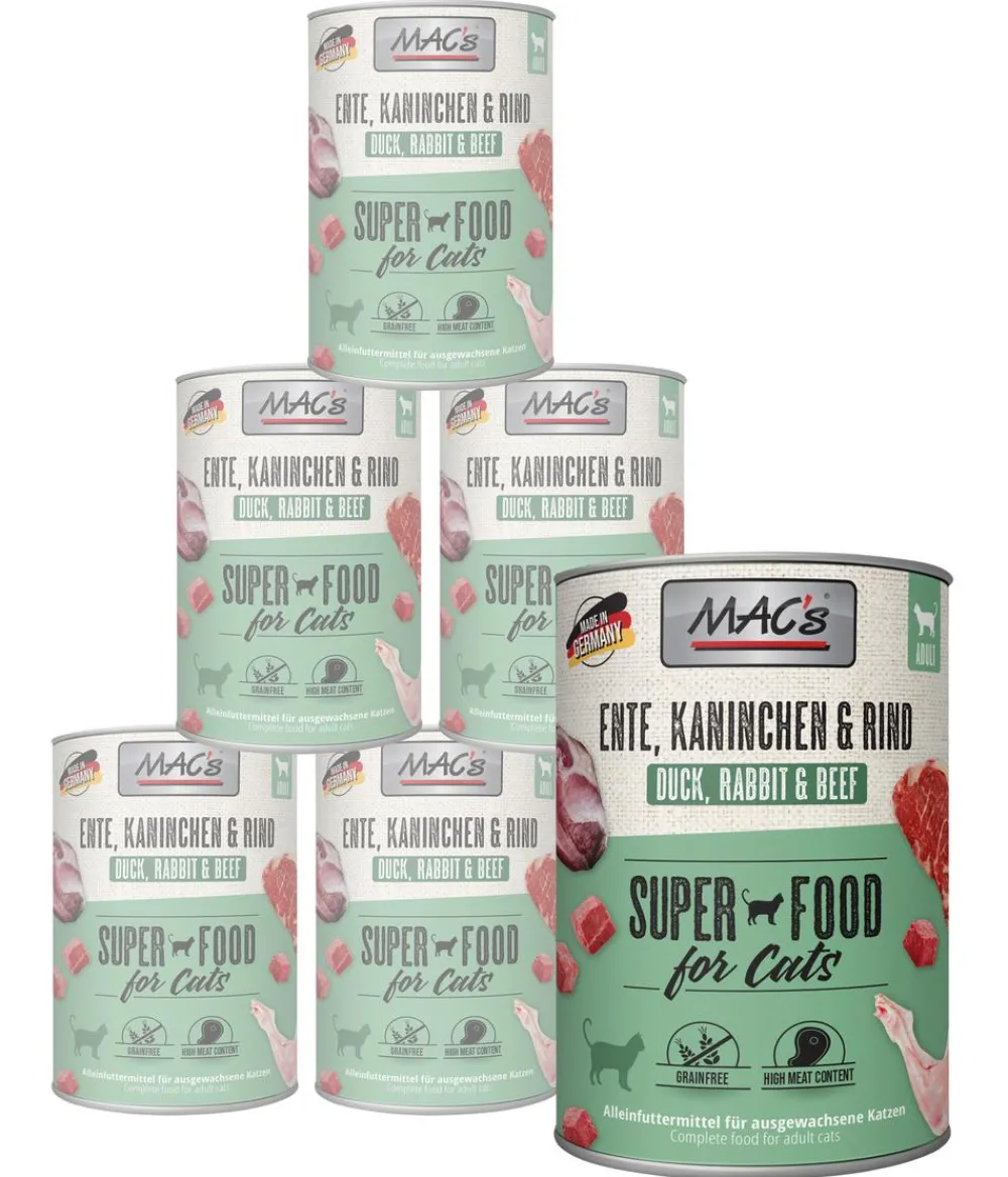 MAC's® Nassfutter Katze > MAC's CAT Nassfutter für Katzen Fleischmenü, 6 x 400 g