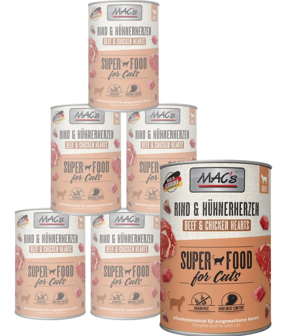 MAC's® MAC's CAT Nassfutter für Katzen Fleischmenü, 6 x 400 g Sale