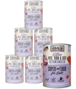 MAC's® MAC's CAT Nassfutter für Katzen Kitten, Ente, Rind & Pute, /400 g Hot