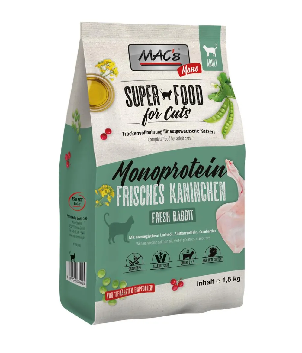 MAC's® MAC's CAT Trockenfutter für Katzen Monoprotein Cat Adult, Kaninchen Discount
