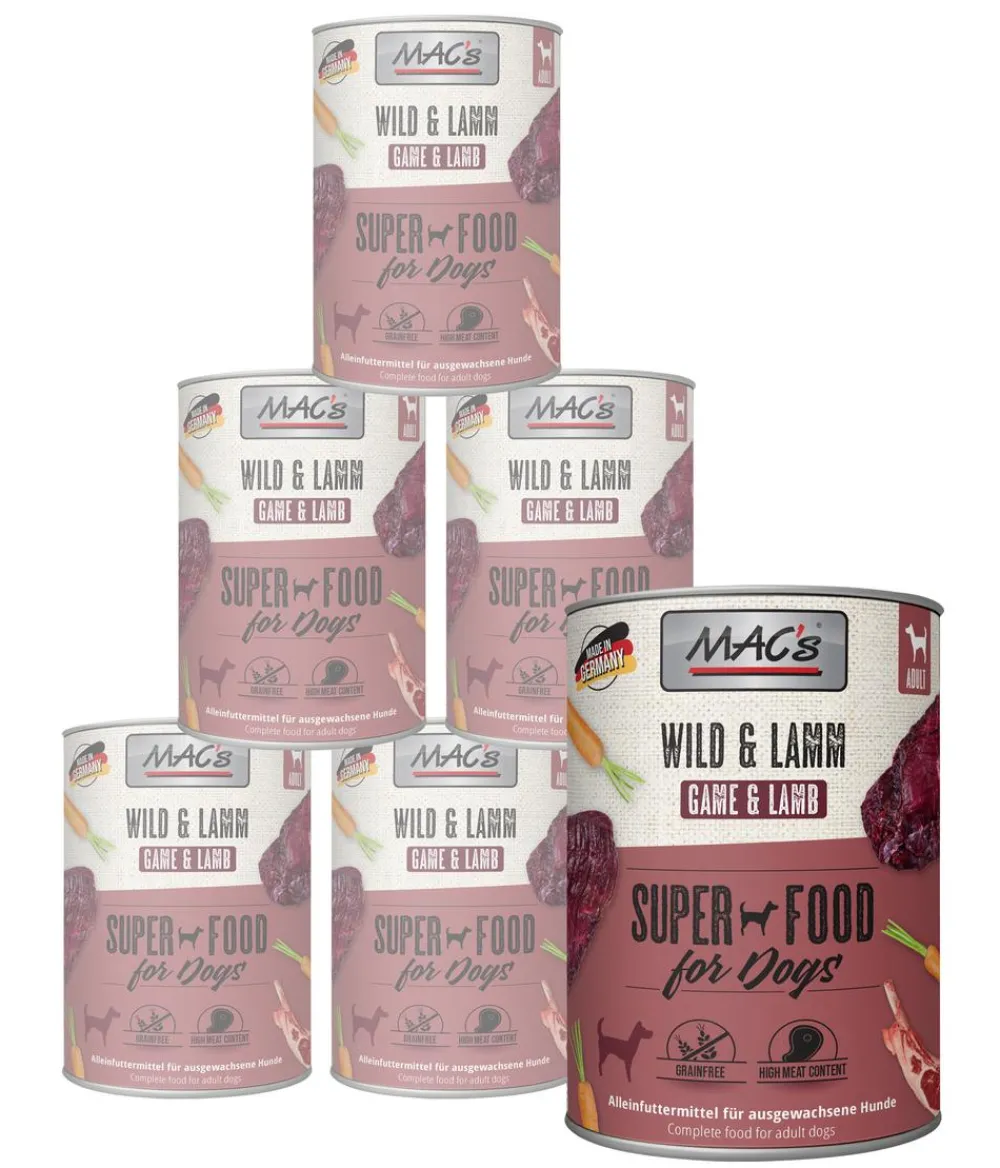 MAC's® Nassfutter Hund - MAC's DOG Nassfutter für Hunde, 6 x 800 g