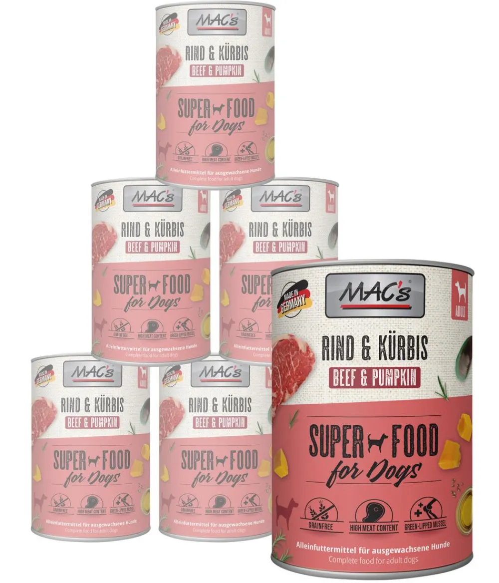 MAC's® Nassfutter Hund > MAC's DOG Nassfutter für Hunde, 6 x 400 g