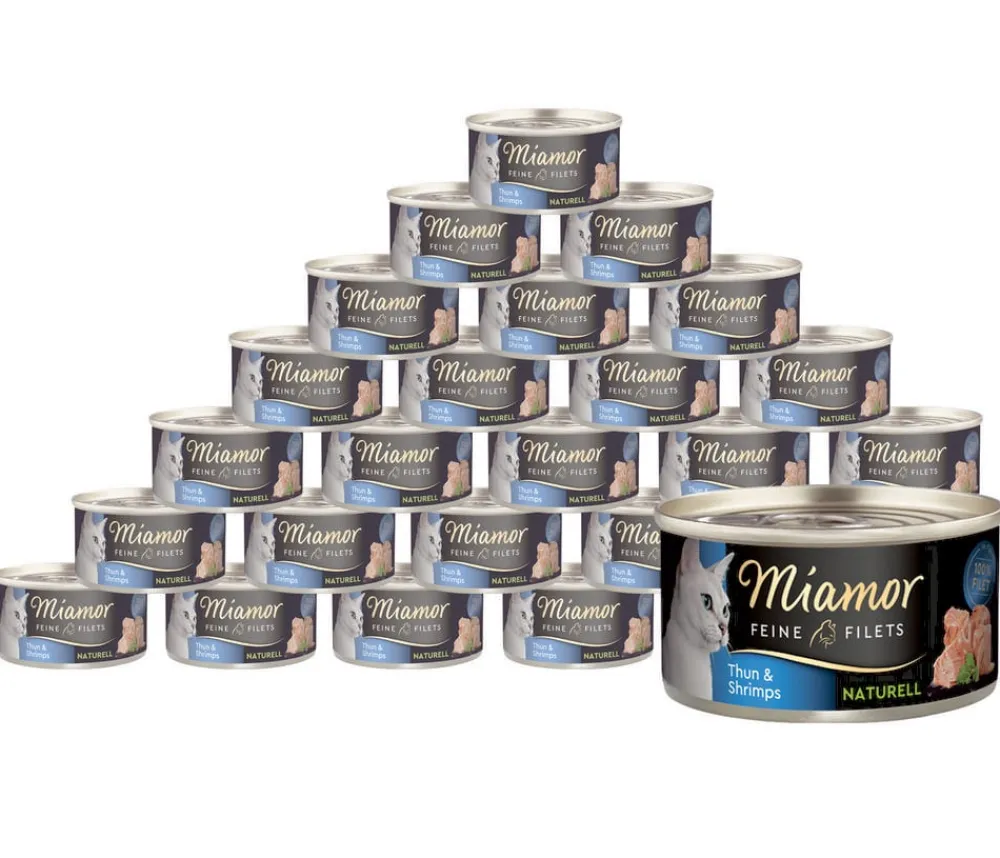 Miamor Nassfutter Katze - Nassfutter für Katzen Feine Filets naturelle, 24 x 80 g