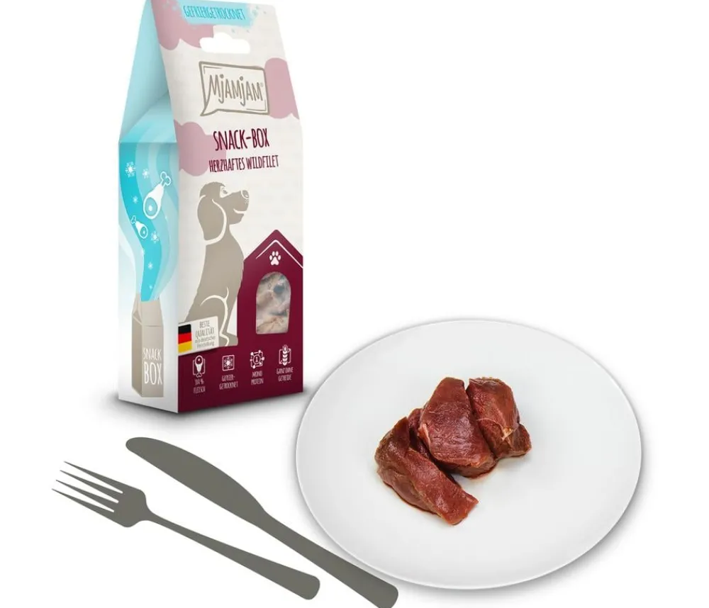 MjAMjAM® Hundeleckerlies > Hundesnack Snack-Box herzhaftes Wildfilet, Adult, 70 g