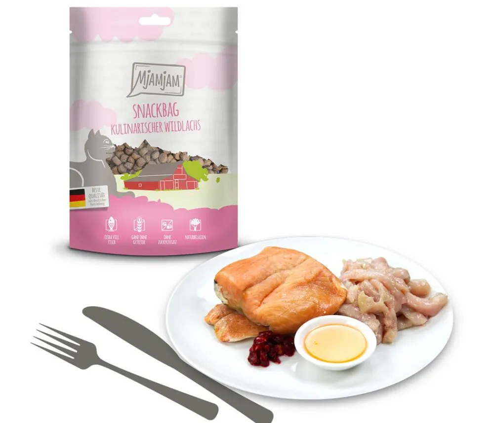 MjAMjAM® Katzensnack Snackbag kulinarischer Wildlachs, Adult, 125 g New
