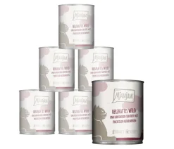 MjAMjAM® Nassfutter Katze - Nassfutter für Katzen herzhaftes Wild & Kaninchen, Adult