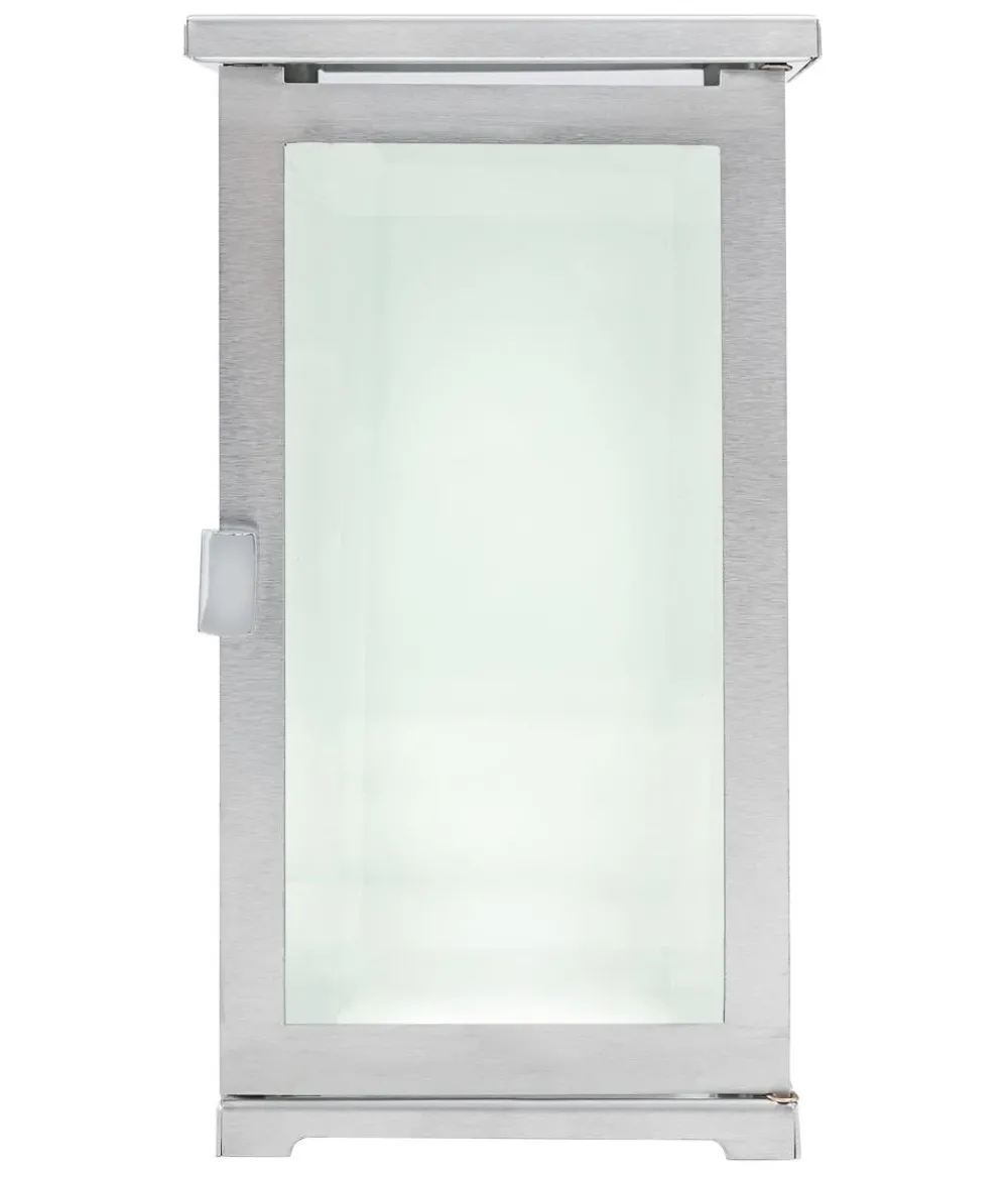 Moll Grablampe, Edelstahl/Facettenglas, ca. B11,5/H20,5/T11,5 cm Silber Clearance