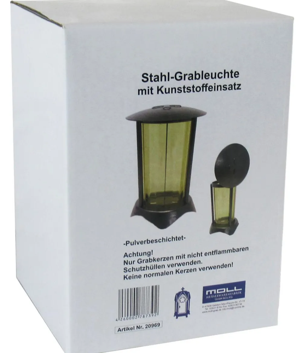 Moll Stahl-Grableuchte mit Kunststoffeinsatz, ca. H19 cm Schwarz Online