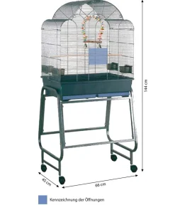 Montana Vogelvoliere Memphis II Antik, , ca. B66/H144/T45 cm Dunkelgrau