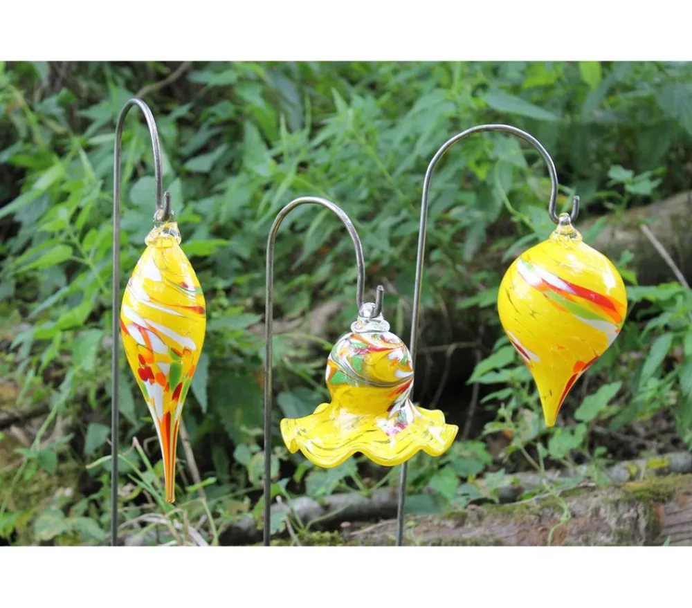 MP Glaszauber Gartenkugeln & Glas Deko - Glas-Miniglocke mit Stab, ca. Ø8/H65 cm