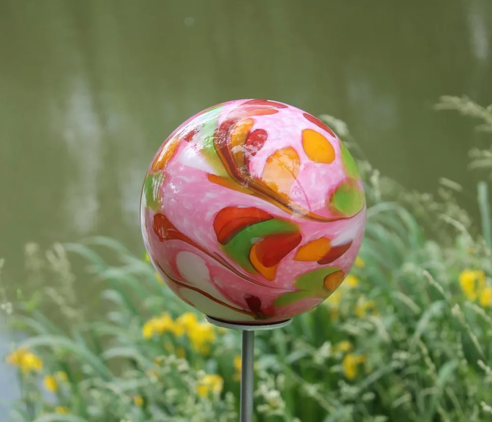 MP Glaszauber Mini-Glas-Kugel, ca. Ø8 cm Bunt Discount