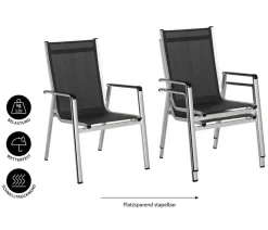 MWH Stapelstühle|Gartenstühle Aluminium - Alu-Stapelsessel Elements