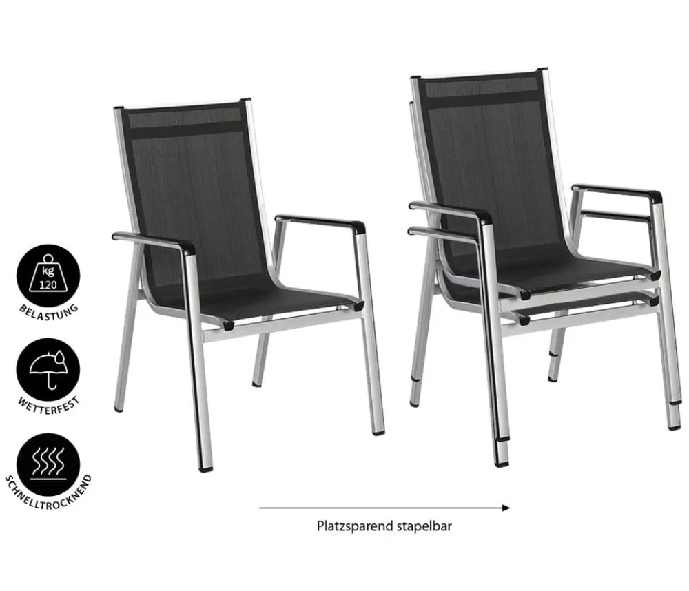 MWH Stapelstühle|Gartenstühle Aluminium - Alu-Stapelsessel Elements