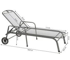 MWH Relaxliegen|Gartenliegen Metall > Gartenliege Savoy, ca. B81/H52/T187 cm