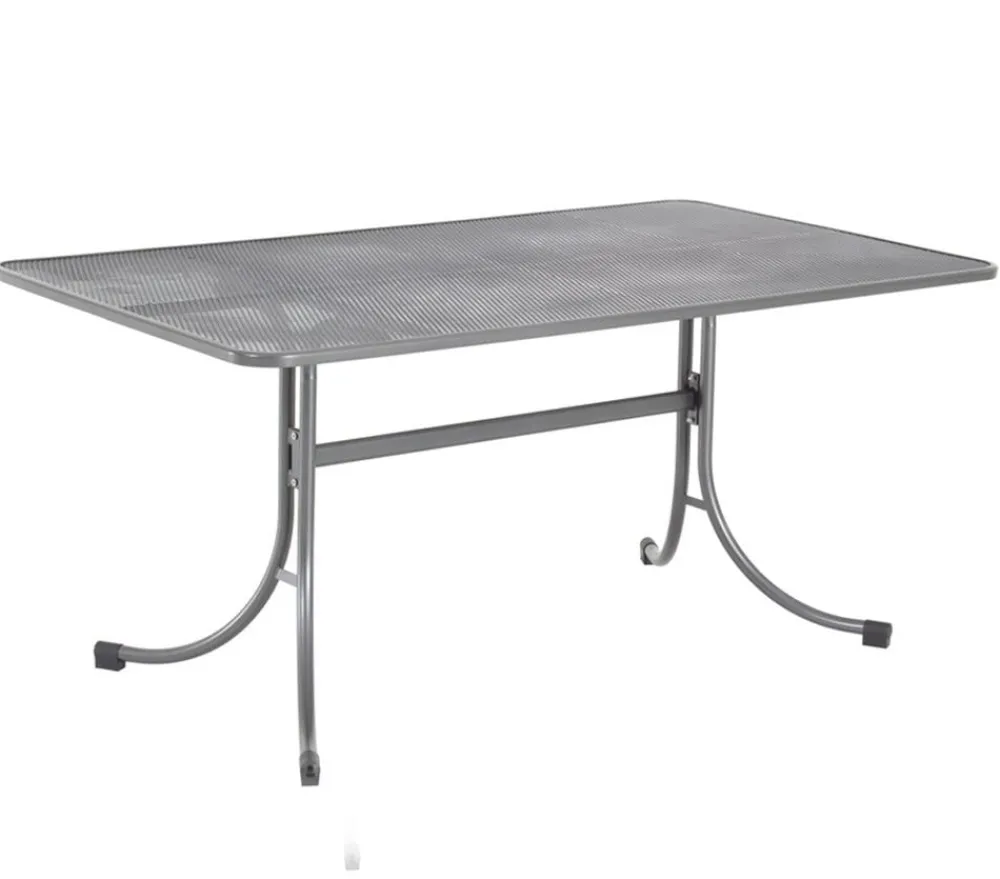 MWH Garten-Esstische|Gartentische Metall - Gartentisch Universal, ca. B145/H74/T90 cm Grau