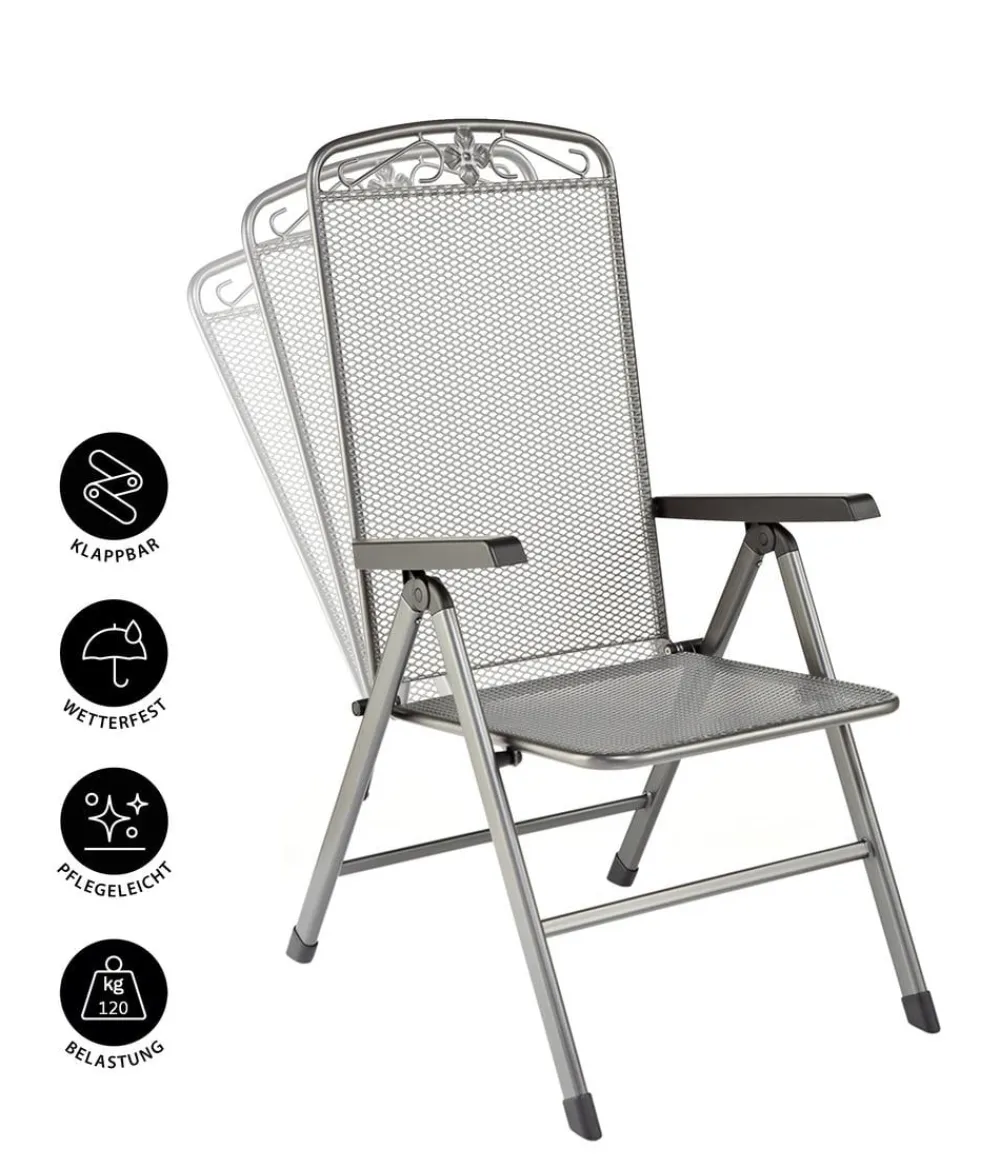 MWH Klapp-Gartensessel Savoy Grau Online