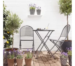 MWH Klapptische|Balkontische - Klapptisch Cafe Latte, ca. Ø60/H72 cm Grau