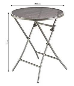 MWH Klapptische|Balkontische - Klapptisch Cafe Latte, ca. Ø60/H72 cm Grau