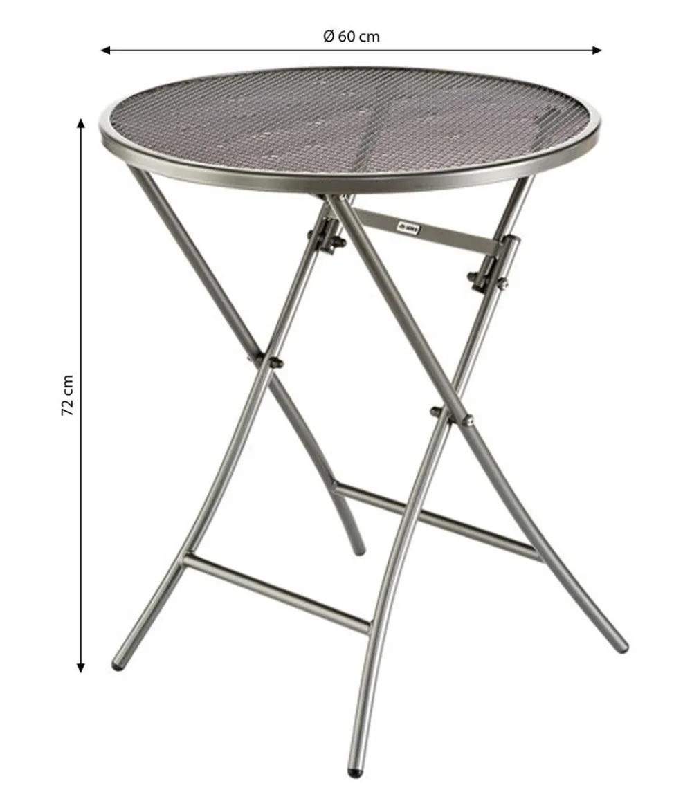MWH Klapptische|Balkontische - Klapptisch Cafe Latte, ca. Ø60/H72 cm Grau