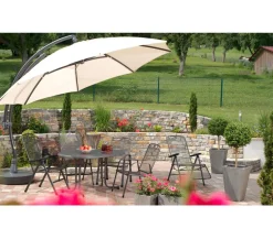 MWH Gartenstühle Metall|Stapelstühle - Metall-Gartensessel Savoy Grau
