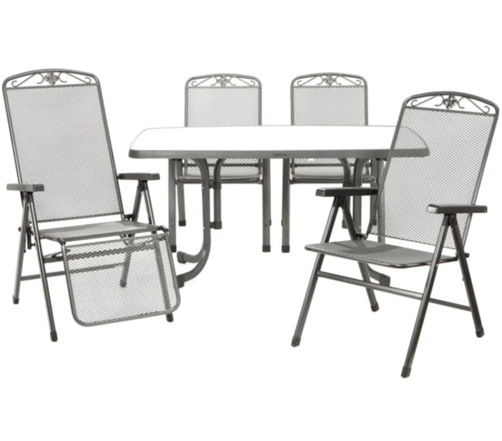MWH Gartenstühle Metall|Relaxstühle - Metall-Relaxsessel Savoy Grau